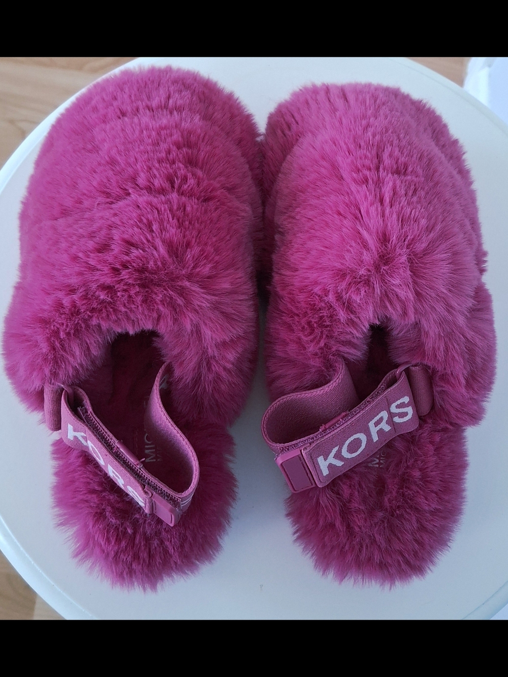 Michael Kors Elsie Faux Fur Slingback Slippers Pink 6 - Picture 3 of 12